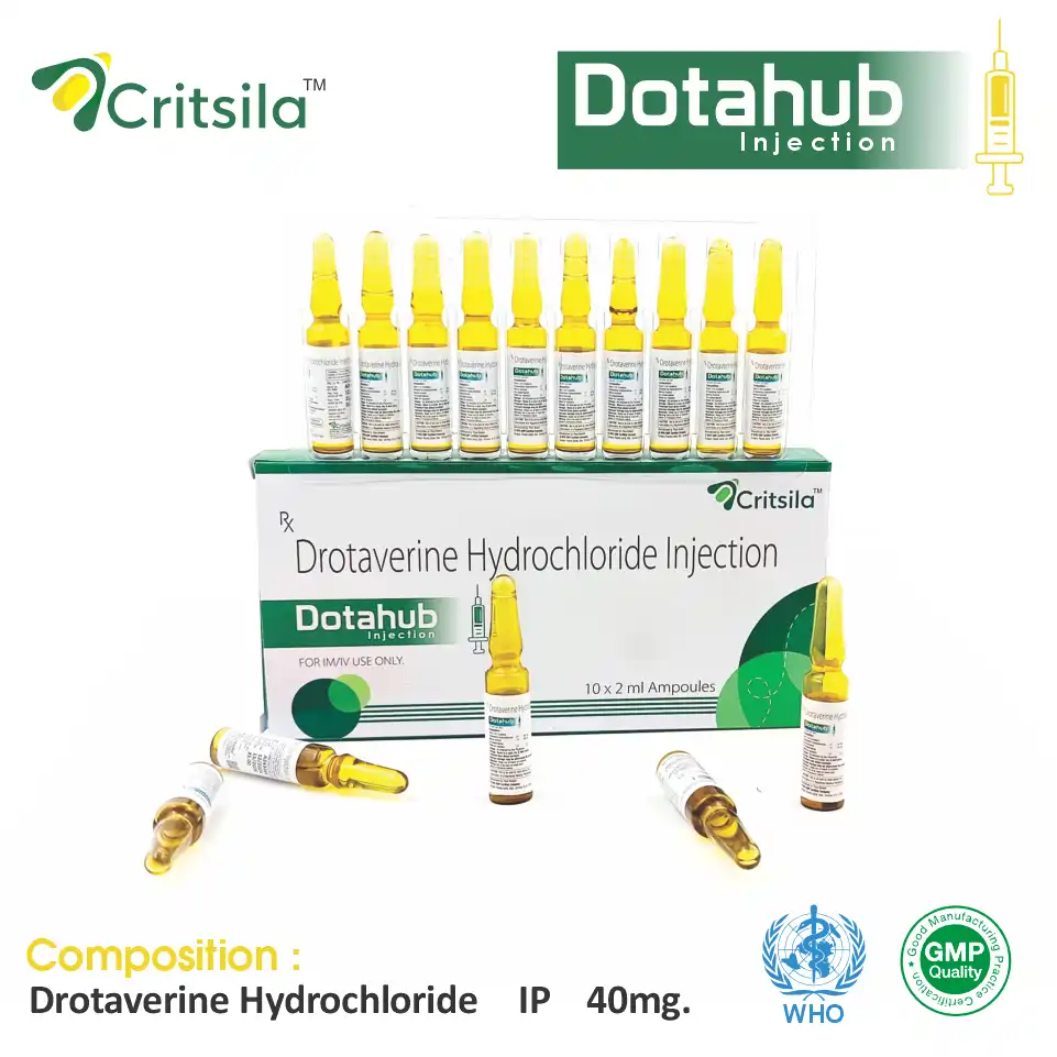 Drotaverine (40mg) Injection at Best Price in PCD Pharma Franchise for Antispasmodic and Smooth Muscle Relaxant.